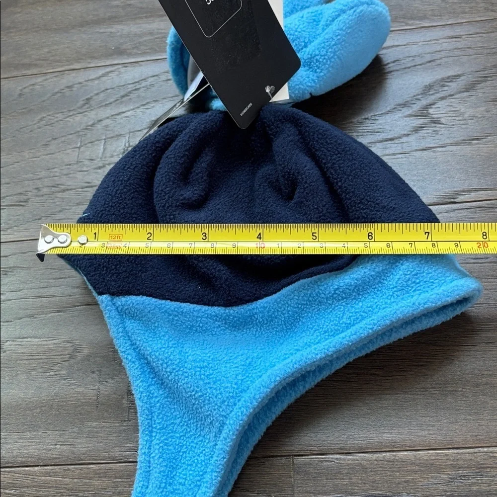 Nike Infant 2pc earflap/trapper hat & mitten,fleece,tonal logo,velcro chin strap